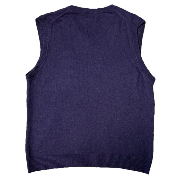 Vtg LL Bean Mens Wool Navy Blue Sweater Vest Quiet Luxury Academia Old Money XL - Picture 3 of 7